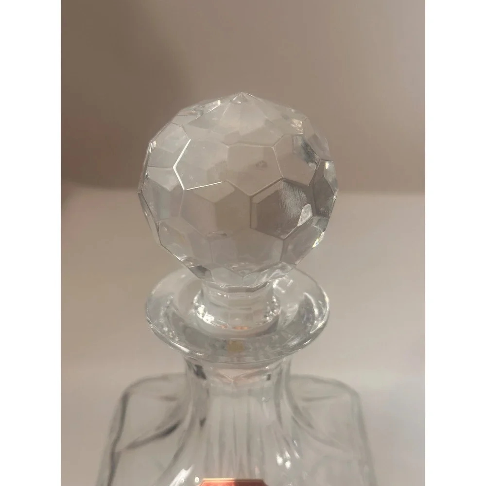 Gorham Full Lead Crystal Decanter Square Handcrafted West Germany Starburst 11in